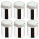 Conjunto 6 Saleiros Inox De Mesa Pimenteiros Com Tampa Bancada Brinox Restaurante