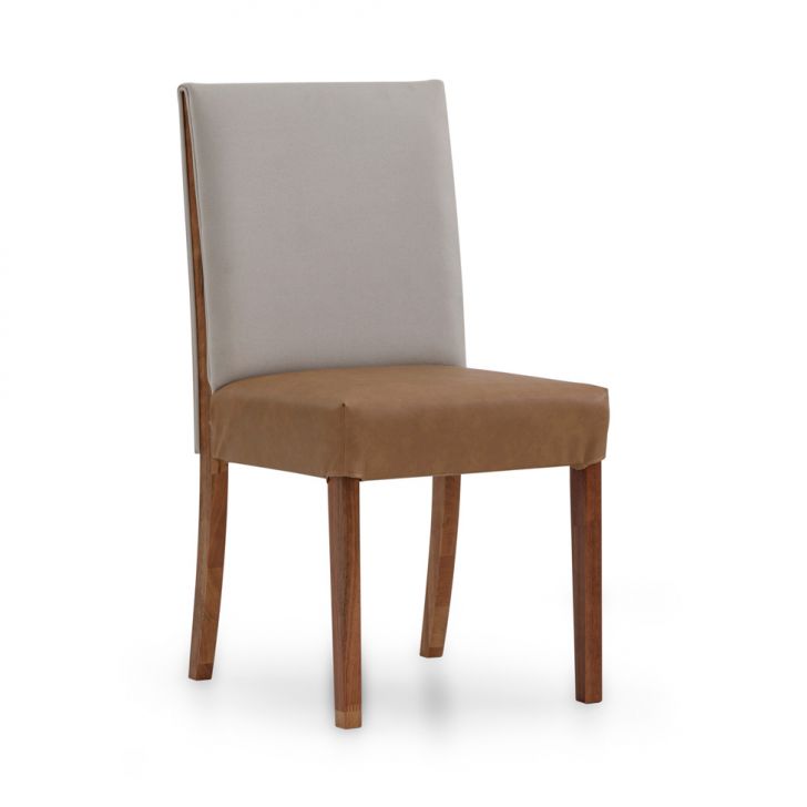 Cadeira Bonnie Revestimento Sintético Caramelo e Bege