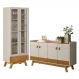 Conjunto Sala Cristaleira e Aparador Akron Nature Off-White