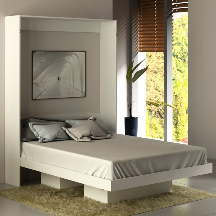 Cama Retratil De Parede Casal CM8016 Branco Tecno Mobili