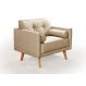 Poltrona Decorativa Cadeira Moderna Luma Luxo Para Recepção Sala Tv Estar E Espera - Linho Marrom