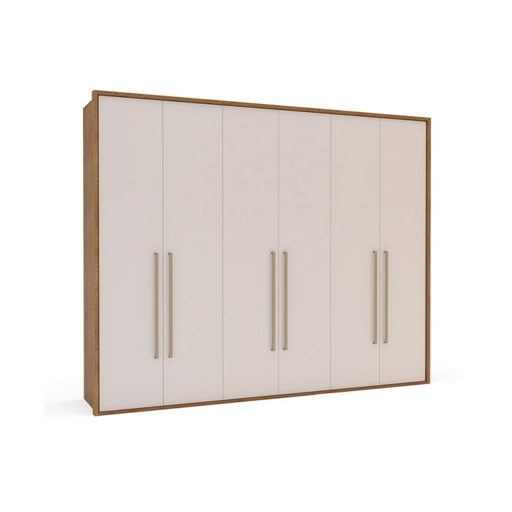 Image of Guarda-roupa Casal Sevilha Flex 6 Portas 4 Gavetas Freijó E Off White PLA-MO895CL08OEXMOB