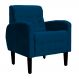 Poltrona Decorativa Luiza Para Sala de Tv Veludo Azul Marinho - DS Estofados