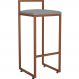 Banqueta Alta Para Cozinha Sala De Jantar Hanna L02 Bronze Corano Cinza - Lyam Decor