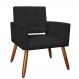 Poltrona Decorativa Camila Pés Palito Suede Preto - DS Estofados