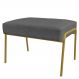 Puff Decorativo Ariel Ferro Base Gold Veludo Chumbo - Montanaris Decor