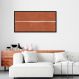 Quadro Laranja Linha Minimalista 86x43 Caixa Preto