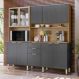 Armário de Cozinha Compacta 198cm Multimóveis CR20468 Amêndola/Grafito Prime TX