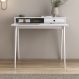 Escrivaninha Com Nicho Organizador Minimalista Madeira Branca Malina