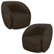 Kit 2 Poltronas Decorativas Clarke Veludo Marrom G45 - Gran Belo