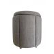 Puff Redondo Baú Não é Segredo Debrum Linho Cinza 40x45 NS0606