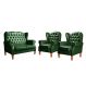 Conjunto Imperador Sofá Chesterfield Decoração Retrô Vintage - Couríssimo Verde