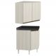 Armario E Balcao Canto Obliquo 75cm MDF Kali Bianco Toq Bianco Toq Nicioli