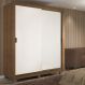 Guarda-Roupa Solteiro Madesa Dallas 2 Portas de Correr 2 Gavetas com Pés - Rustic/Branco
