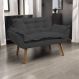Namoradeira Decorativa Para Sala Recepção Manicure Consultório Escritório Suede Preto