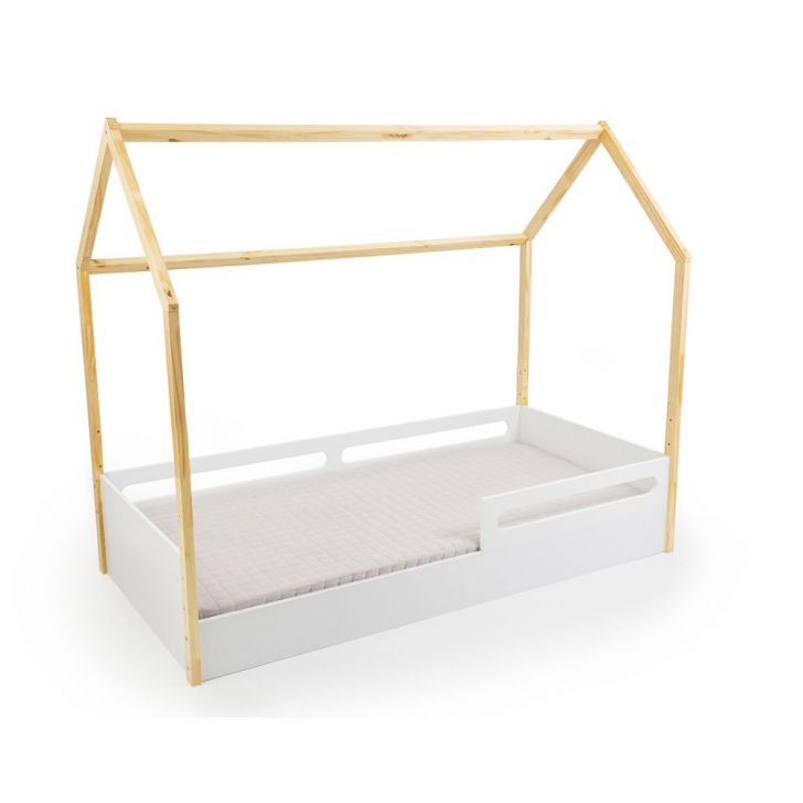 Cama Infantil Montessoriana Casinha Tivoli Branca e Nature