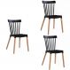 Kit 03 Cadeiras Paris - Preto