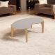 Mesa De Centro Florida 105Cm P/ Decoração E Utilidades - Off White Perolizado/Freijo