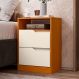 Mesa de Cabeceira Sole 2 Gavetas Cinamomo e Off White