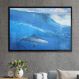 Quadro Decorativo Tubarões No Mar Azul-34x49Cm