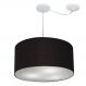Pendente Cilíndrico Com Desvio Md-4236 Cúpula em Tecido 45x25cm Preto - Bivolt