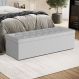 Calçadeira Sagitarius 140 Para Cama De Casal Couro Artificial Branco Aradecor