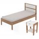 Cama Solteiro CM8004 E Mesa De Cabeceira AZ1016 QT2 Amendoa Branco Tecno Mobili