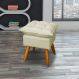 Puff Decorativo Para Sala Quarto Área Gourmet Alice Suede Bege