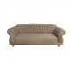 Sofá Chesterfield Capitone Elisabeth Suede Bege 2,00