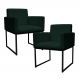 Kit 2 Poltronas Decorativa Base De Ferro Preto Veludo Verde - Montanaris Decor
