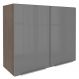 Armário Aéreo Madesa Lux 80 cm 2 Portas - Rustic/Cinza