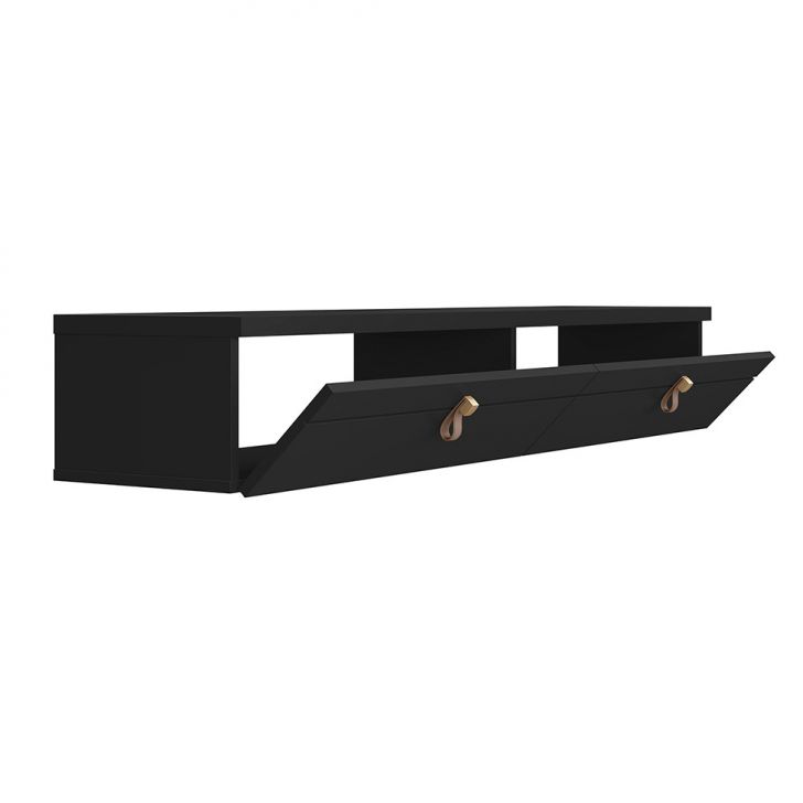 Rack Suspenso para TV até 50 Polegadas Line 2 Portas Preto 135 cm