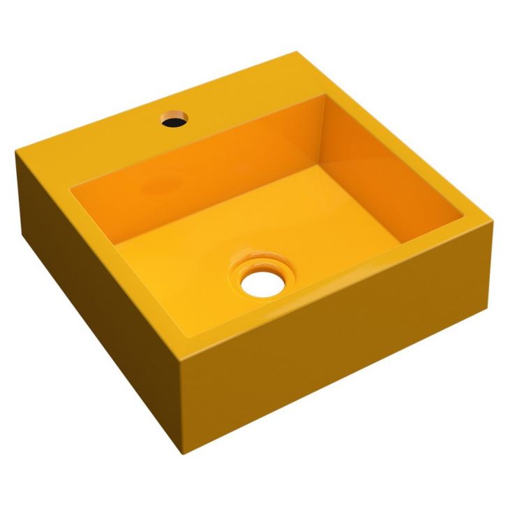 Cuba Pia De Apoio Para Banheiro Quadrada Veneza Q395 Amarelo C08 - Mpozenato