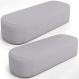 Kit 02 Puffs Decorativos Orgânicos Para Living Quarto 160cm Doha W01 Linho Cinza - Lyam Decor