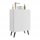 Gabinete Banheiro 2 Portas Retrô 63cm Multimóveis V5006 Branco/Preto