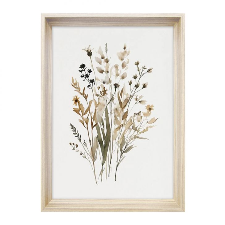 Quadro Romântico Flores do Campo I com Vidro Colorido 40x60 cm