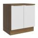 Balcão 80 cm 2 Portas Rustic/Branco Veludo Lux Madesa