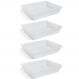4 Travessas Retangular 3,5L Profissional Servir Buffet Melamina Branca Saladas Massas Haus Concept
