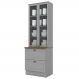 Cristaleira 2 Portas 2 Gav 72 cm C357 Americana Cinza Nature Henn