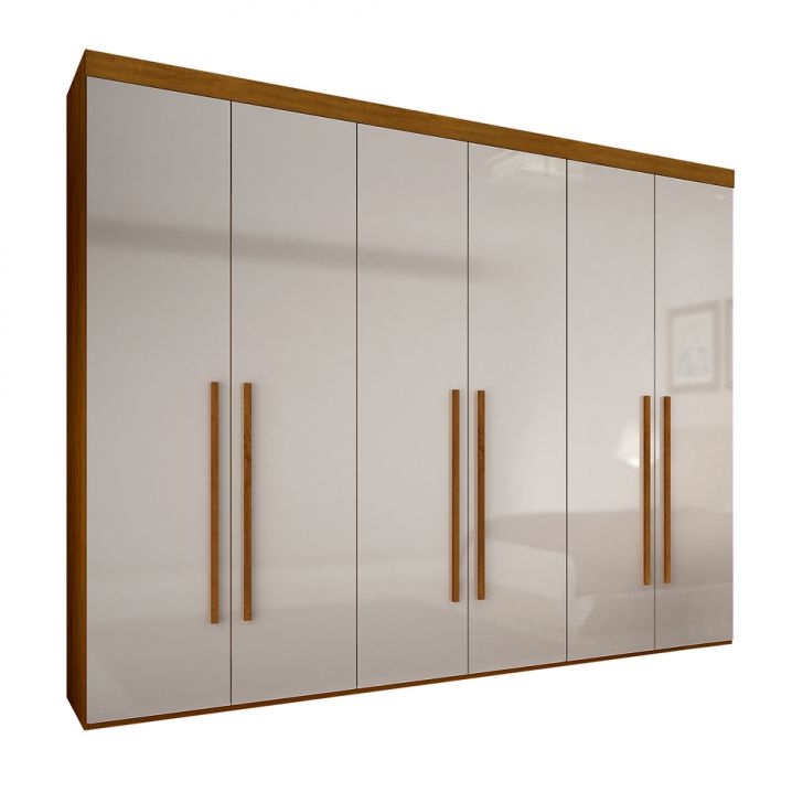 Guarda-roupa Casal Maceio 6 Portas Imbuia E Off White