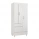 Guarda-Roupa Solteiro Wind Flex 3 Portas 2 Gavetas Branco e Rosa