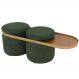 Puff Lynce com Mesa Auxiliar Aro Ouro Fosco Veludo Verde - Nexta Casa