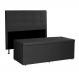 Kit Cabeceira e Calçadeira Baú Queen 1,60m Berlim Suede Preto - Pallazio