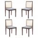 Kit 4 Cadeira Decorativa Sala de Jantar Steve Amêndoa - Gran Belo