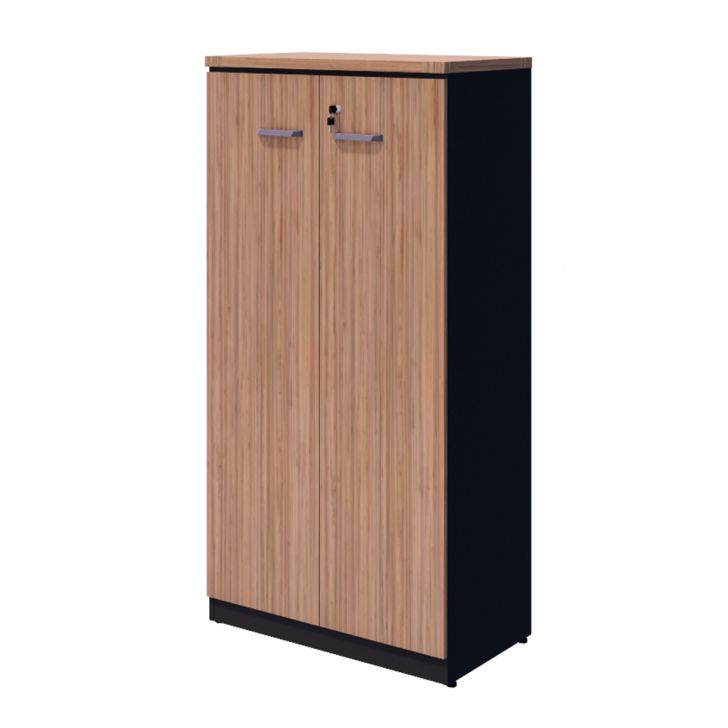 Armário de Escritório Yaris 2 PT Ameixa e Preto 161 cm