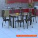 [OUTLET] Conjunto de Mesa com 6 Cadeiras Granada Preto Floral GR