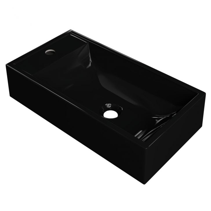 Cuba Pia de Apoio Para Banheiro Retangular 54cm Alva C08 Preto - Mpozenato