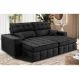 Sofá Retrátil e Reclinável 2,20m Molas Ensacadas e Costura Tripla Cama inBox Nobre Suede Preto