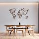 Quadro Escultura Mapa Mundi Rostos Marrom 150x84 Marrom