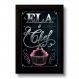 Quadro Decorativo Frase Ela é Chef Para Cozinha 33x43 cm